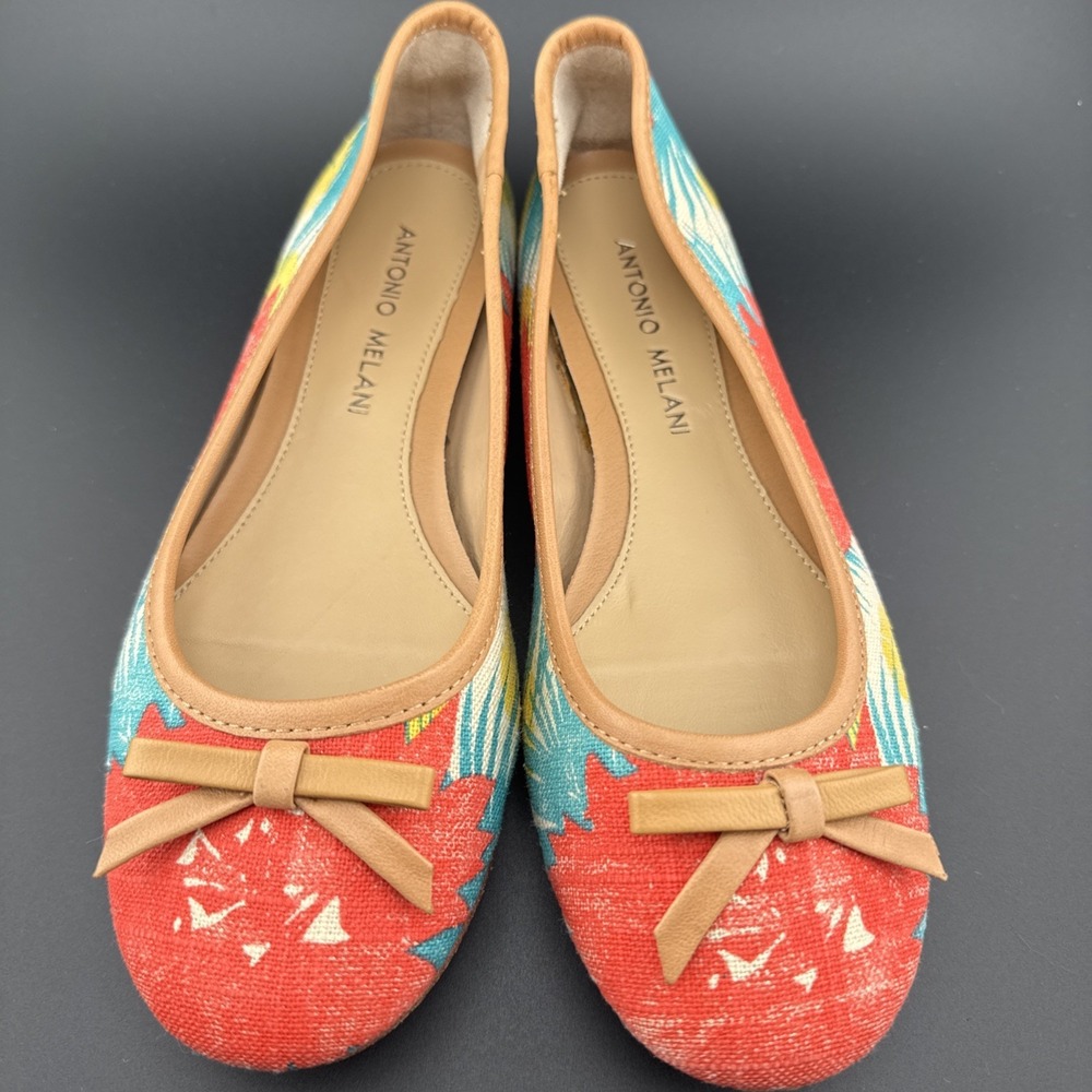 Antonio Melani Women's Leather Floreal Ballet Flats‎ Size 6.5M